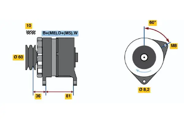 BOSCH 0986034010 Alternator