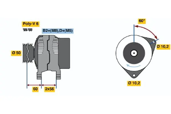 BOSCH 0986044000 Alternator