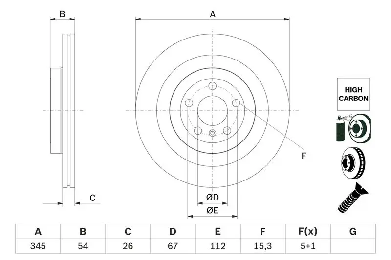 BOSCH 0986479F69 Диск тормозной
