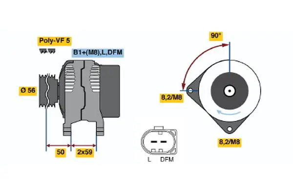 BOSCH 0124325014 Alternator