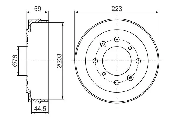 BOSCH 0986477234 Brake drum