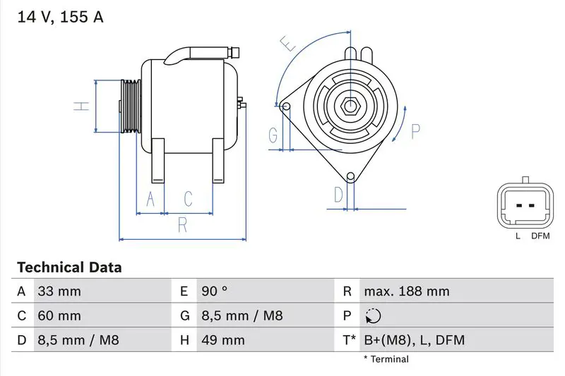 BOSCH 0986049450 Alternator
