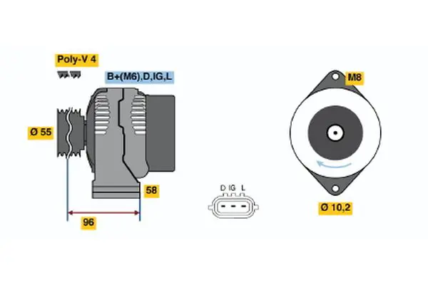 BOSCH 0986045801 Alternator