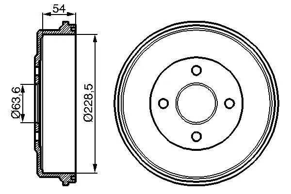 BOSCH 0986477051 Brake drum