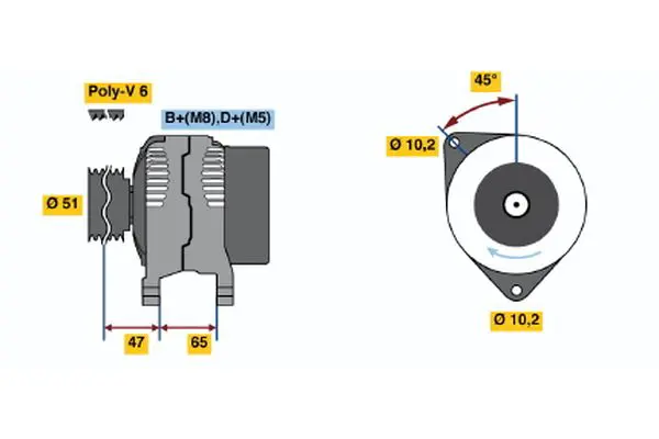 BOSCH 0986040300 Alternator