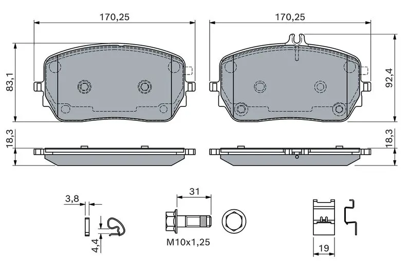 BOSCH 0986460146 Комплект тормозных колодок,