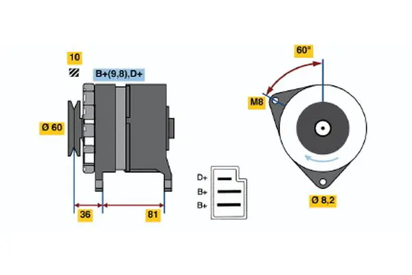 BOSCH 0986031380 Alternator