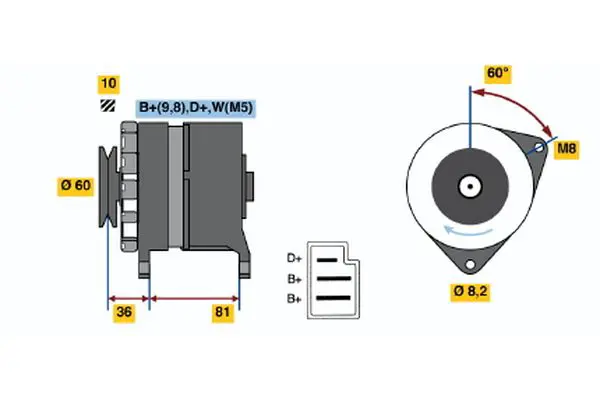 BOSCH 0986033860 Alternator