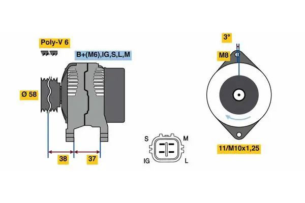 BOSCH 0986080770 Alternator