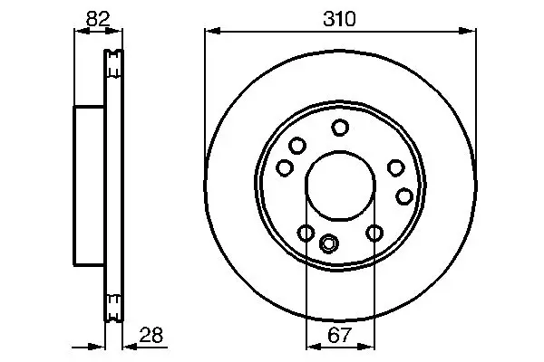 BOSCH 0986478528 Brake disc