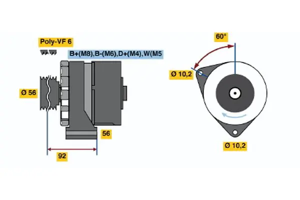 BOSCH 6033GB3040 Alternator