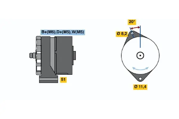 0 986 031 190 Генератор 28V 45A VOLVO FL 6/7