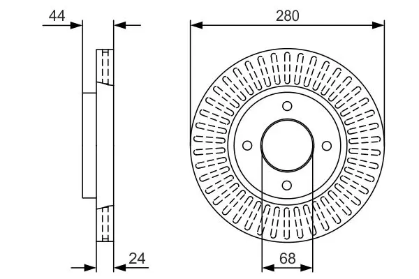 Bosch 0986479U62 ТОРМОЗНОЙ ДИСК ПЕРЕДНИЙ