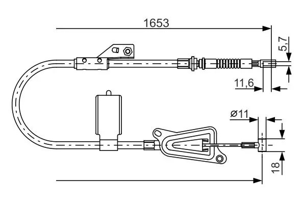 Bosch 1987477915 трос стояночного тормоза