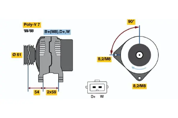 BOSCH 0986039080 Alternator