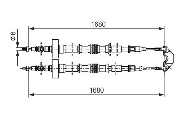 BOSCH 1987477528 Трос стояночного тормоза BOSCH