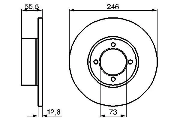 BOSCH 0986478082 ТОРМОЗНОЙ ДИСК ПЕРЕДНИЙ