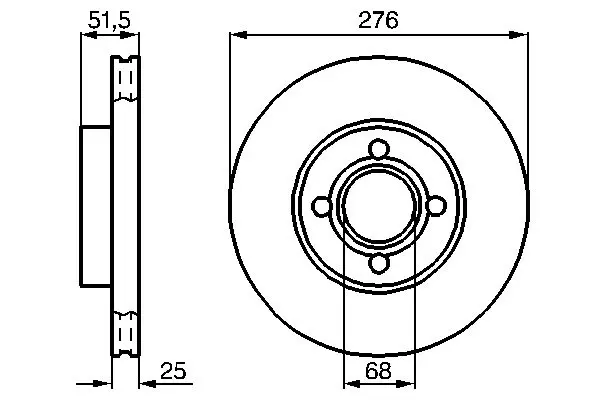 BOSCH 0986478549 ТОРМОЗНОЙ ДИСК ПЕРЕДНИЙ