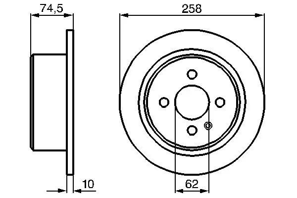 BOSCH 0986478563 ТОРМОЗНОЙ ДИСК ЗАДНИЙ