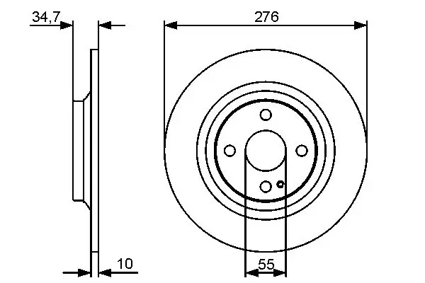 BOSCH 0986479473 ТОРМОЗНОЙ ДИСК ЗАДНИЙ