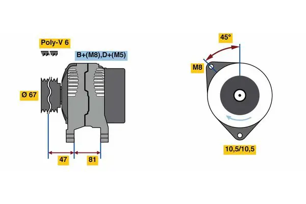 0 986 080 120 Alternator