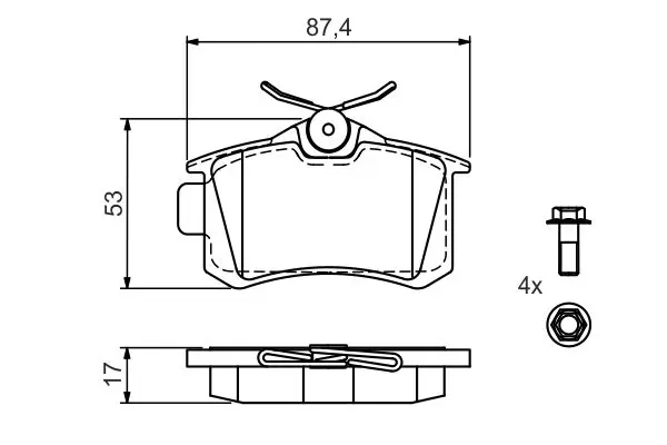 0 986 494 518 Brake pad set, disc brake