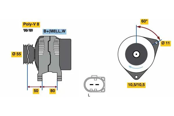 0 986 080 070 Alternator