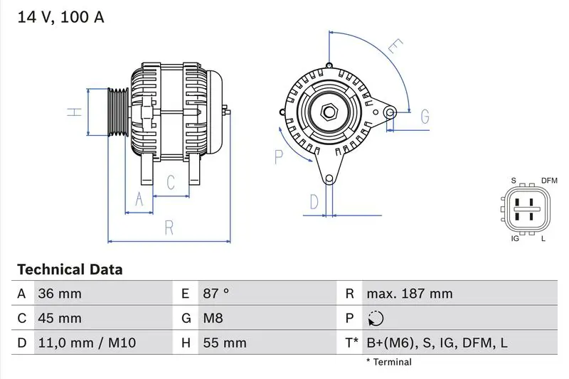BOSCH 0986046120 Генератор