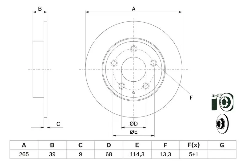 BOSCH 0986479E54 Тормозной диск