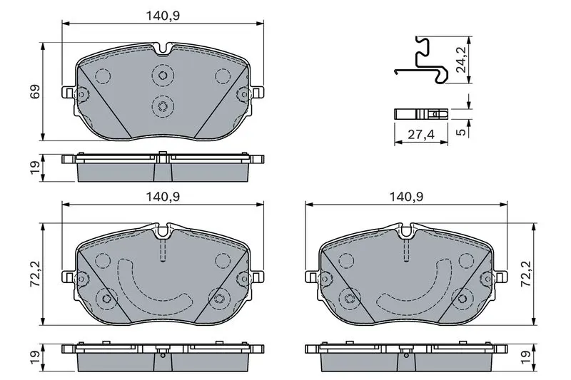 Bosch 0986460181 Комплект тормозных колодок,