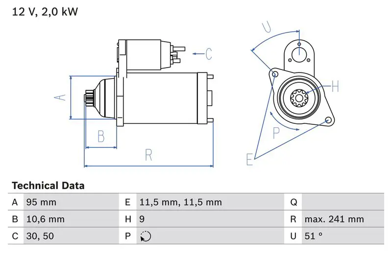 BOSCH 0986016031 Стартер