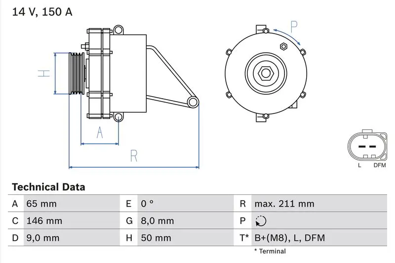 BOSCH 0986041760 Генератор