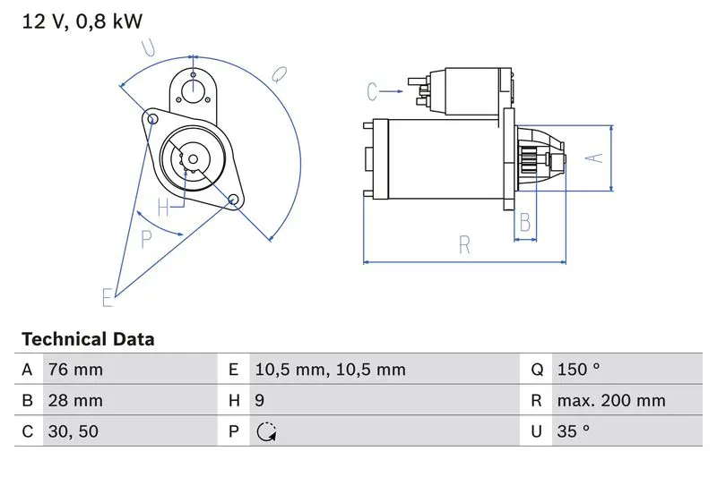 BOSCH 0986015701 Стартер