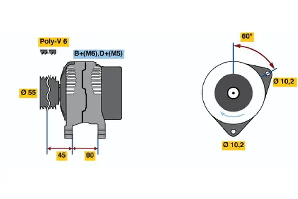 BOSCH 0986038030 Генератор