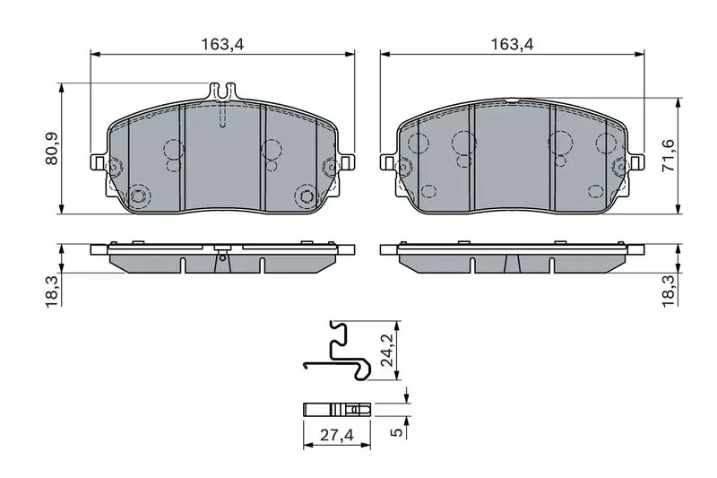 Bosch 0986460282 Комплект тормозных колодок,