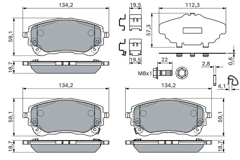 Bosch 0986460149 Комплект тормозных колодок,