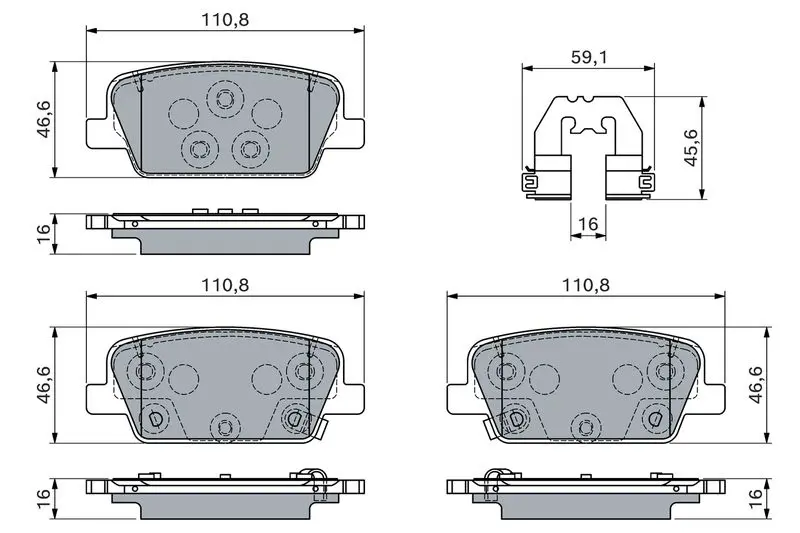 Bosch 0986460153 Комплект тормозных колодок,