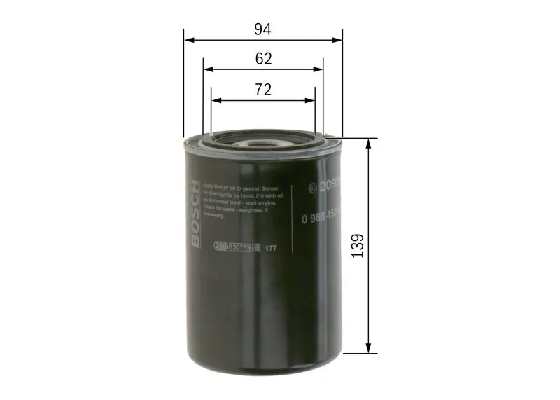 BOSCH 0986452001 Масляный фильтр p2001