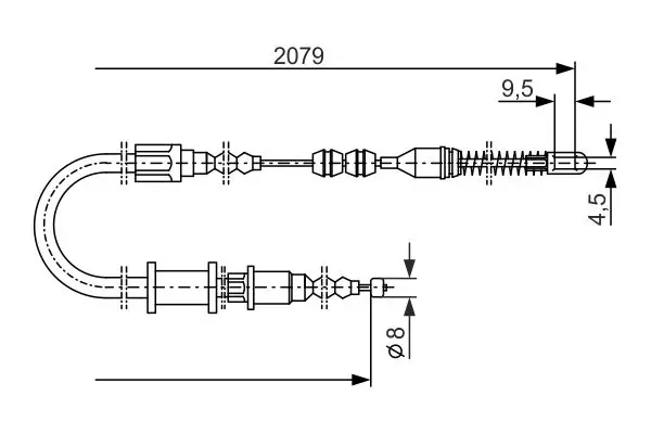 Bosch 1987477141 Трос ручного тормоза OPEL