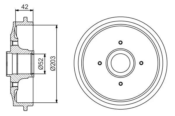 BOSCH 0986477201 Тормозный барабан