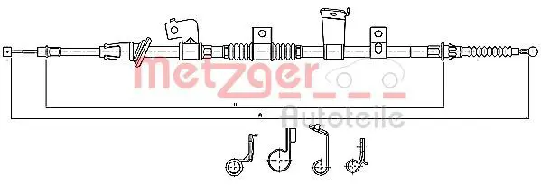 METZGER 172299 Трос, стояночная тормозная