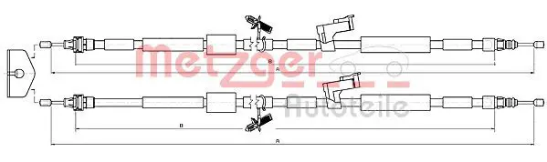 METZGER 105452 Трос, стояночная тормозная