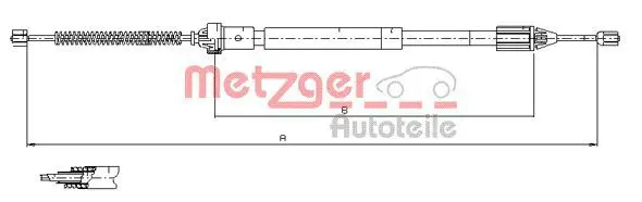 METZGER 116597 Трос, стояночная тормозная