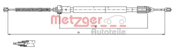 METZGER 116598 Трос, стояночная тормозная