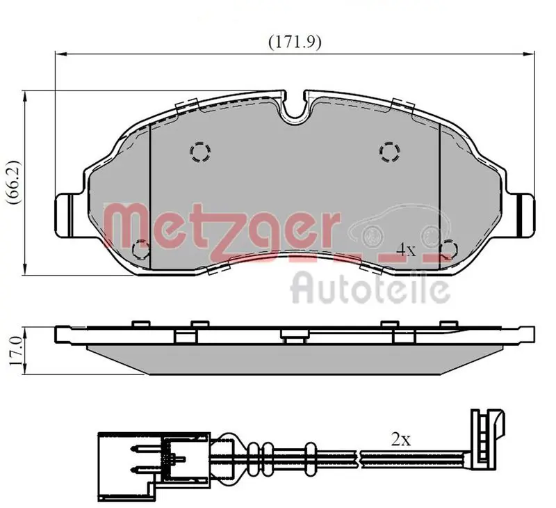 METZGER 1170814 Комплект тормозных колодок,