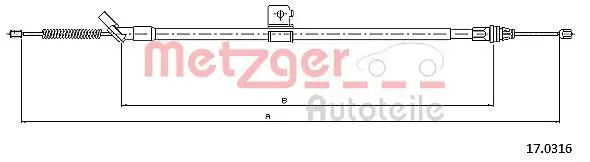 METZGER 170316 Трос, стояночная тормозная
