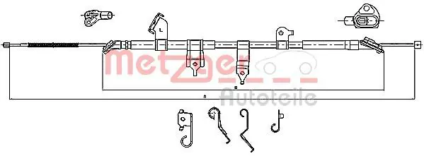 METZGER 171566 Трос, стояночная тормозная
