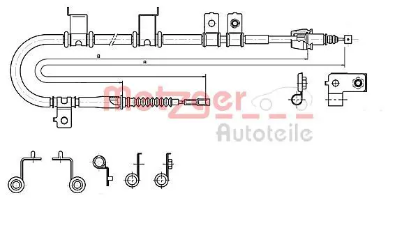 METZGER 172575 Трос, стояночная тормозная