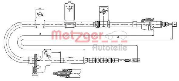 METZGER 176020 Трос, стояночная тормозная
