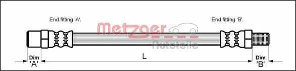 METZGER 4110333 Тормозной шланг